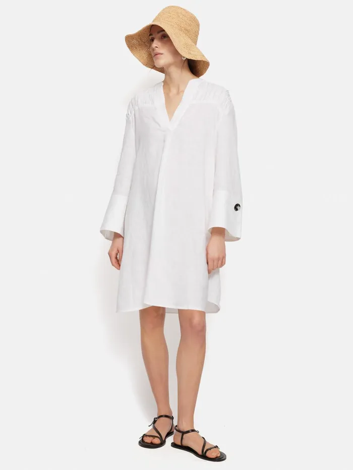 Jigsaw Linen Kaftan Dress White Women Dresses and Jumpsuits