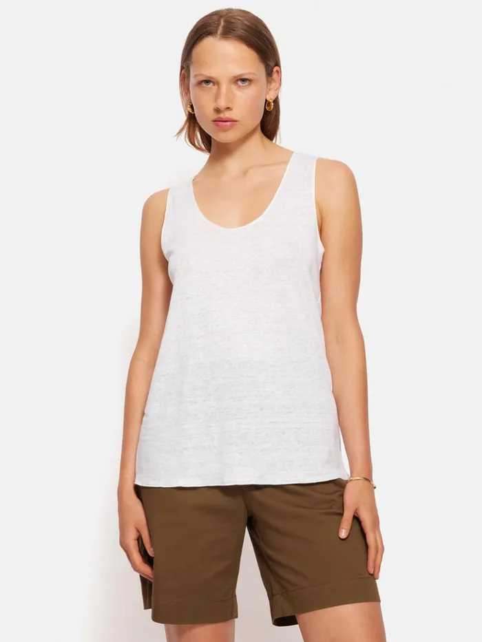Jigsaw Linen Layering Vest White Women Shirts and Tops