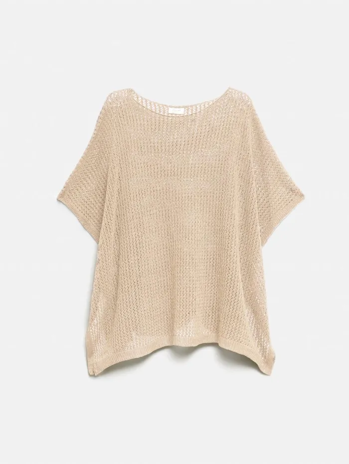 Jigsaw Linen Poncho Cream Women Ponchos and Scarves