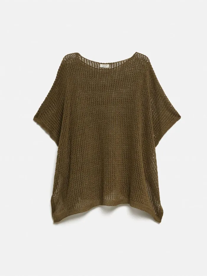 Jigsaw Linen Poncho Khaki Women Ponchos and Scarves