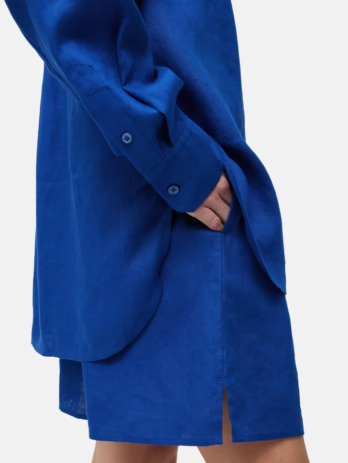 Jigsaw Linen Relaxed Shirt Blue Women Coords