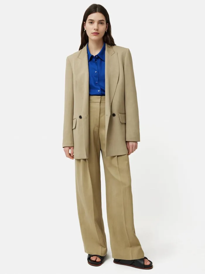 Jigsaw Linen Relaxed Shirt Blue Women Coords