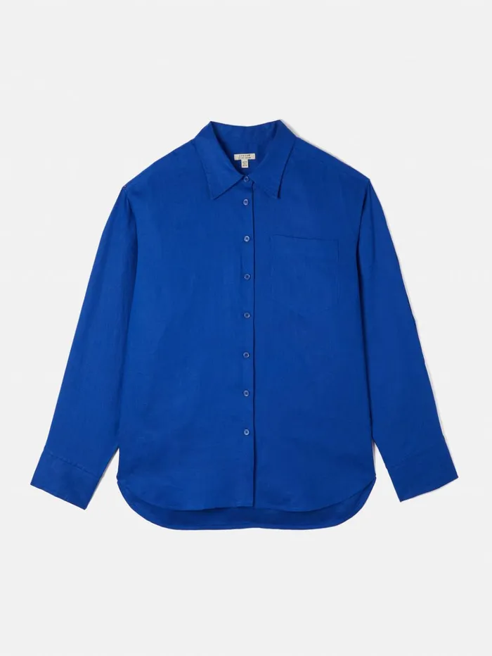 Jigsaw Linen Relaxed Shirt Blue Women Coords