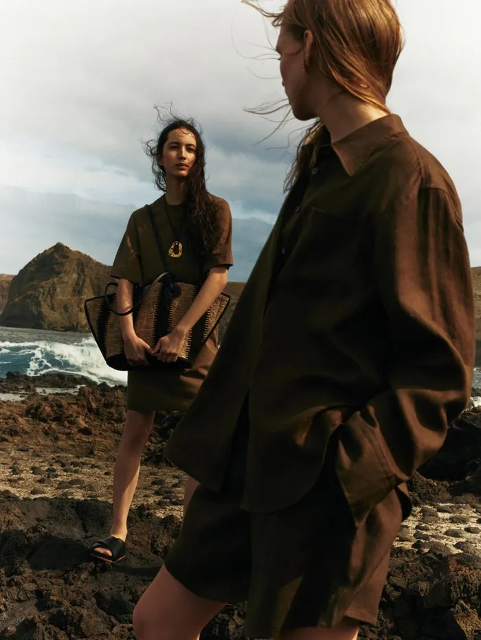 Jigsaw Linen Relaxed Shirt Dark Green Women Coords