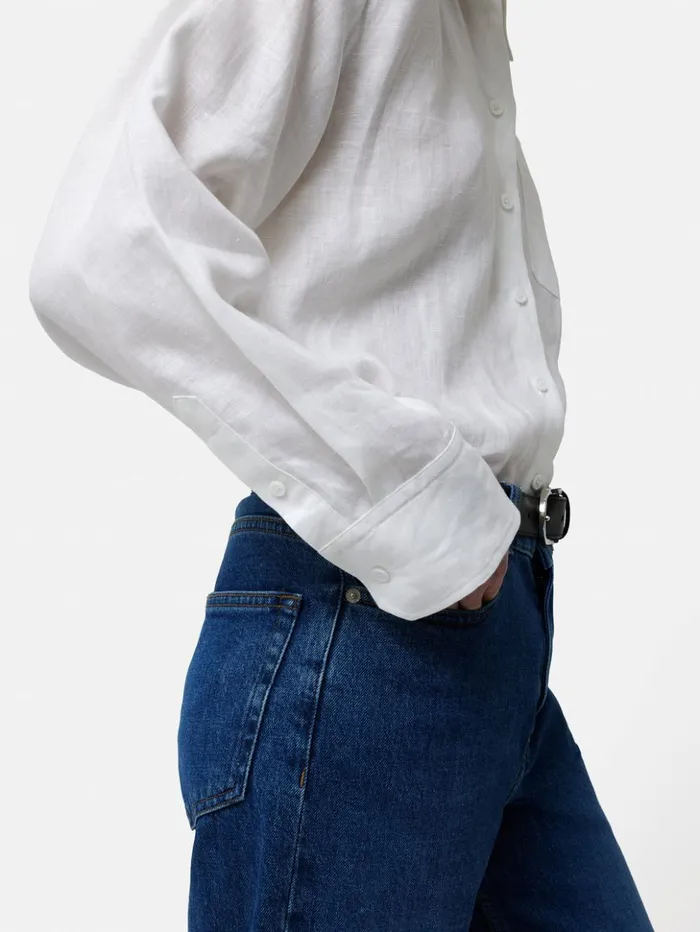 Jigsaw Linen Relaxed Shirt White Women Shirts and Tops