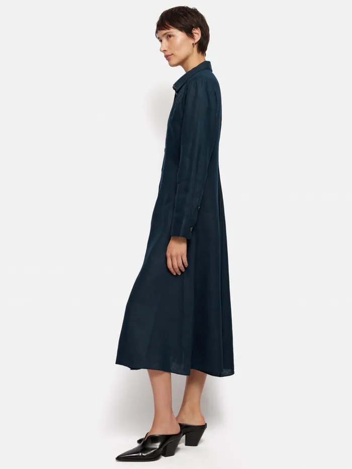 Jigsaw Linen Shirt Dress Navy Women Dresses and Jumpsuits