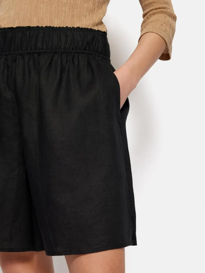 Jigsaw Linen Short Black Women Shorts