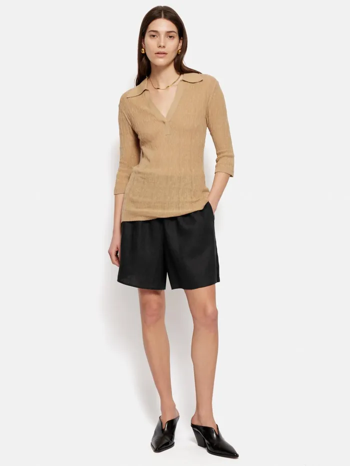 Jigsaw Linen Short Black Women Shorts