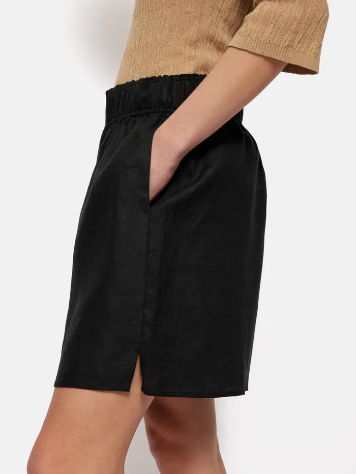 Jigsaw Linen Short Black Women Shorts