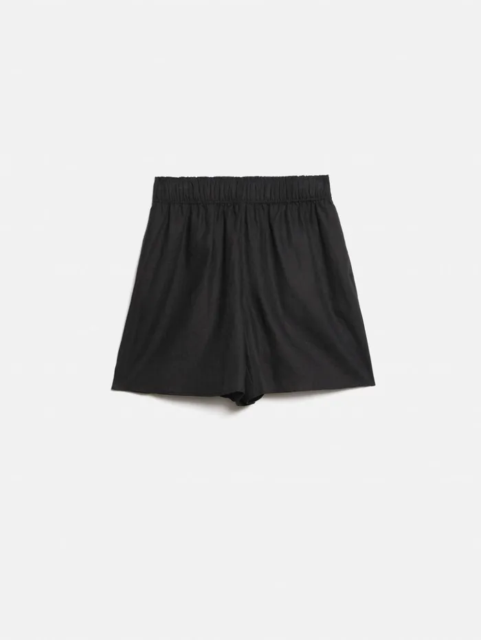 Jigsaw Linen Short Black Women Shorts