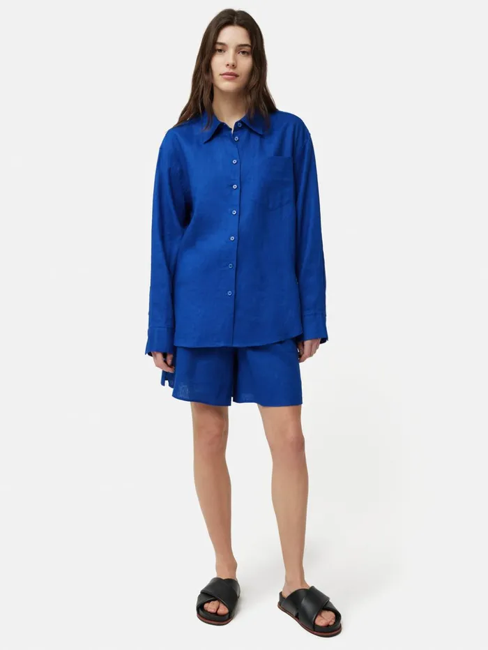 Jigsaw Linen Short Blue Women Coords
