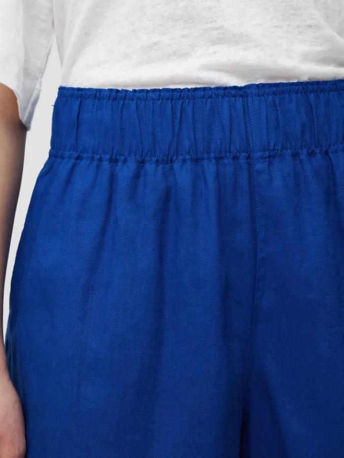 Jigsaw Linen Short Blue Women Shorts