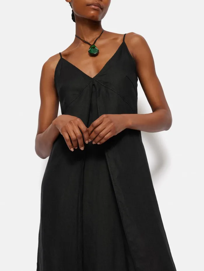 Jigsaw Linen Sundress Black Women Dresses and Jumpsuits