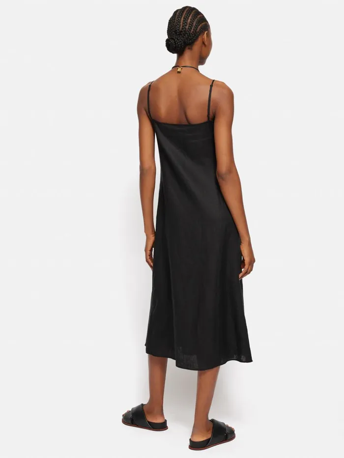 Jigsaw Linen Sundress Black Women Dresses and Jumpsuits