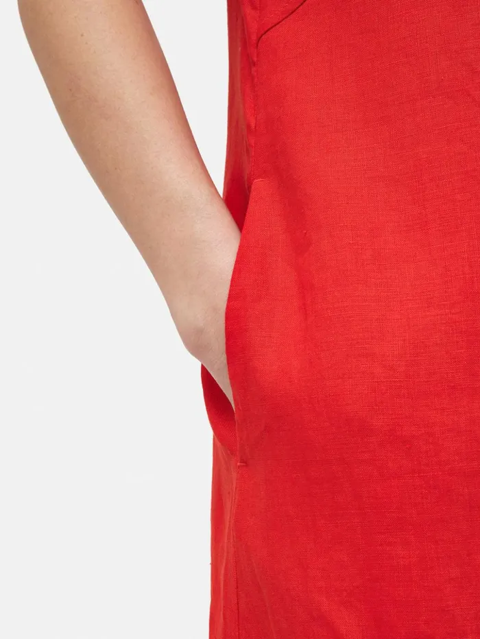 Jigsaw Linen Sundress Red Women Dresses and Jumpsuits