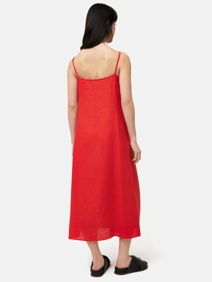 Jigsaw Linen Sundress Red Women Dresses and Jumpsuits