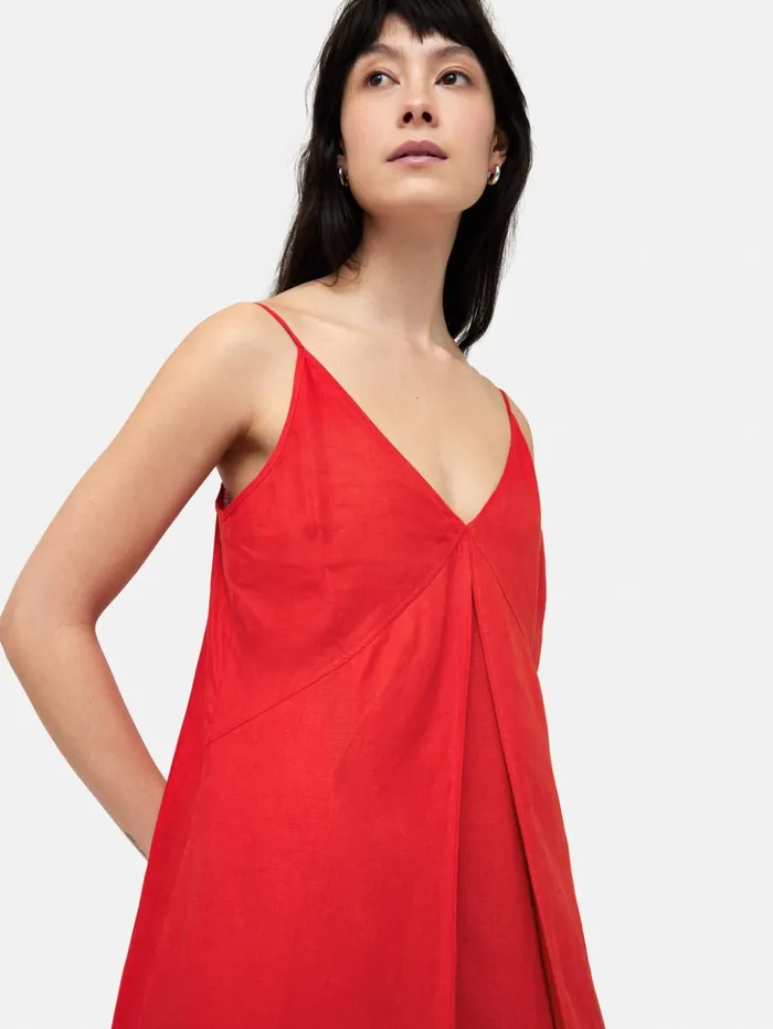 Jigsaw Linen Sundress Red Women Dresses and Jumpsuits