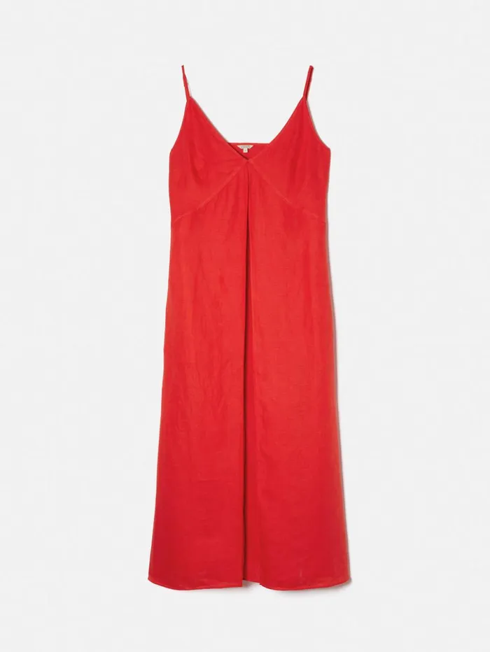 Jigsaw Linen Sundress Red Women Dresses and Jumpsuits