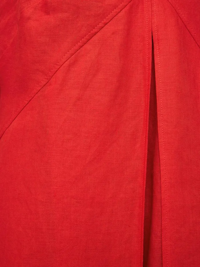 Jigsaw Linen Sundress Red Women Dresses and Jumpsuits
