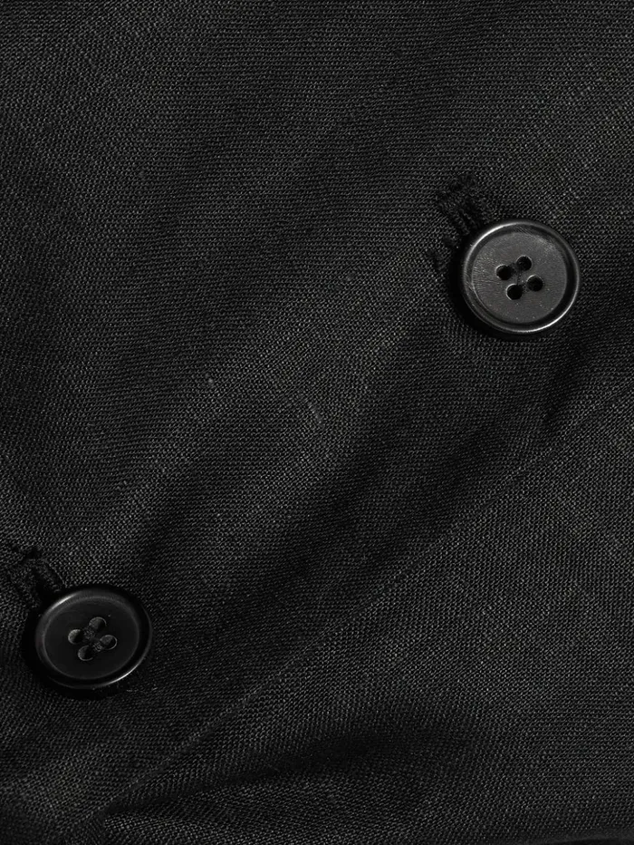 Jigsaw Linen Tie Front Waistcoat Black Women Shirts and Tops