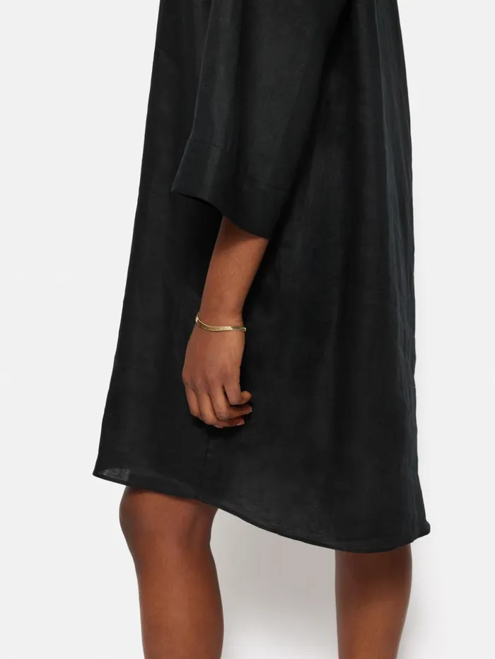 Jigsaw Linen Tunic Shirt Dress Black Women Dresses and Jumpsuits