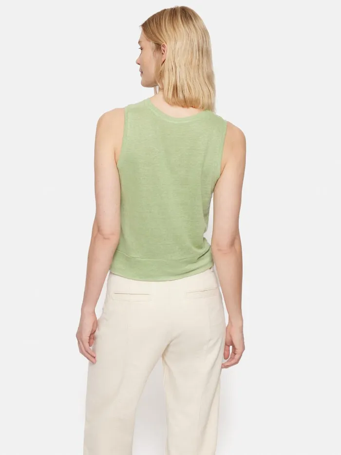 Jigsaw Linen Twist Front Top Green Women Shirts and Tops