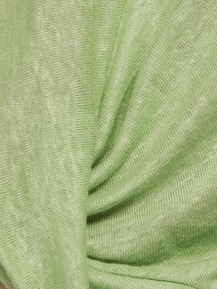 Jigsaw Linen Twist Front Top Green Women Shirts and Tops