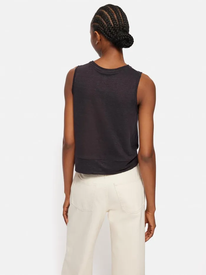 Jigsaw Linen Twist Front Top Purple Women Shirts and Tops