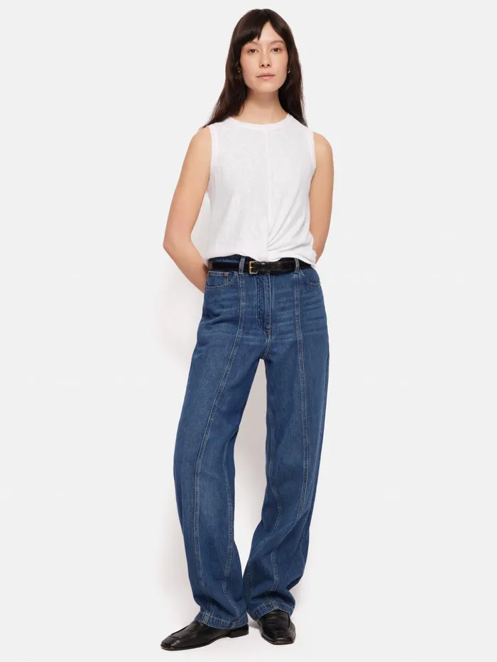 Jigsaw Linen Twist Front Top White Women Shirts and Tops