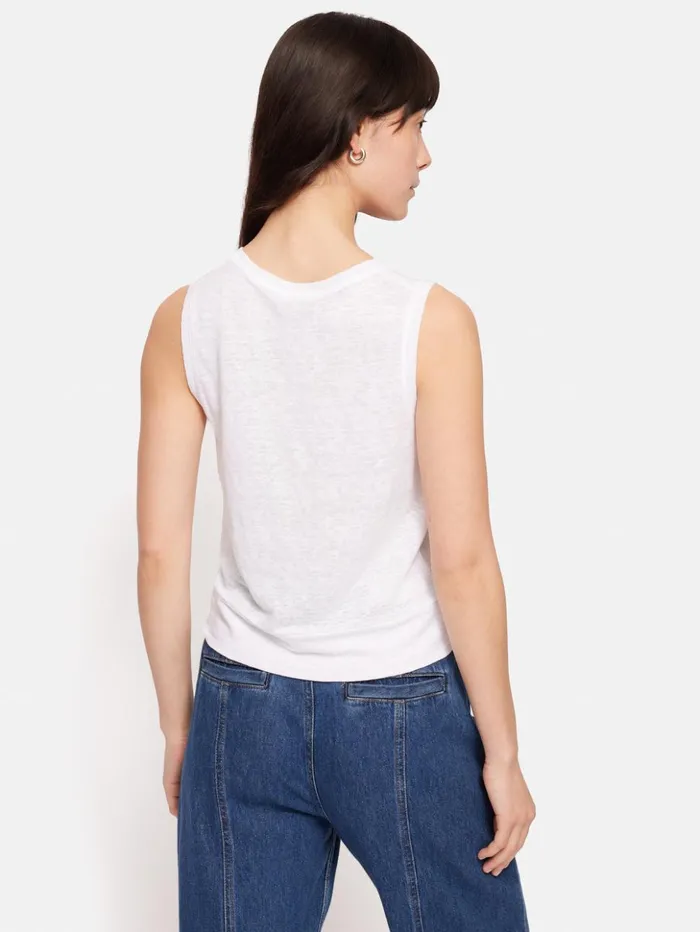 Jigsaw Linen Twist Front Top White Women Shirts and Tops