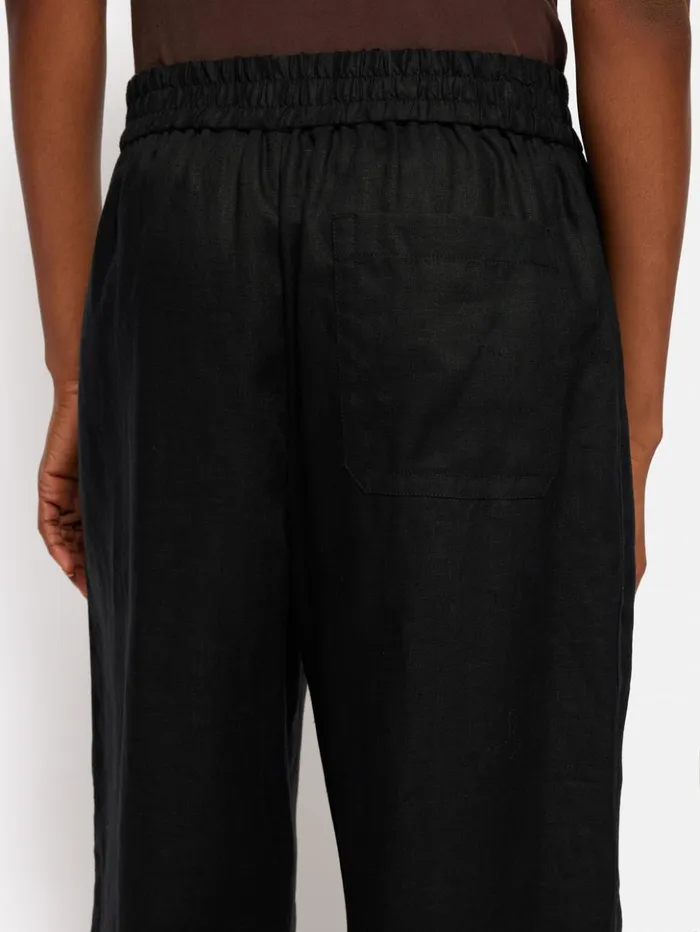 Jigsaw Linen Wide Leg Trouser Black Women Trousers