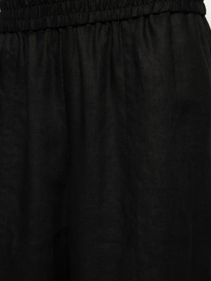 Jigsaw Linen Wide Leg Trouser Black Women Trousers