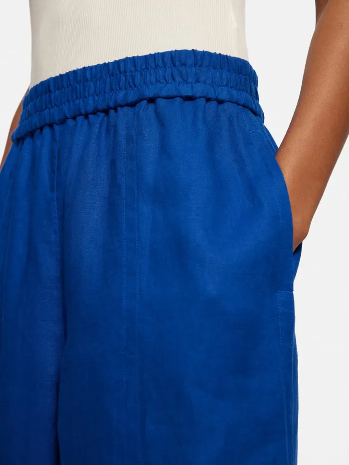 Jigsaw Linen Wide Leg Trouser Blue Women Trousers
