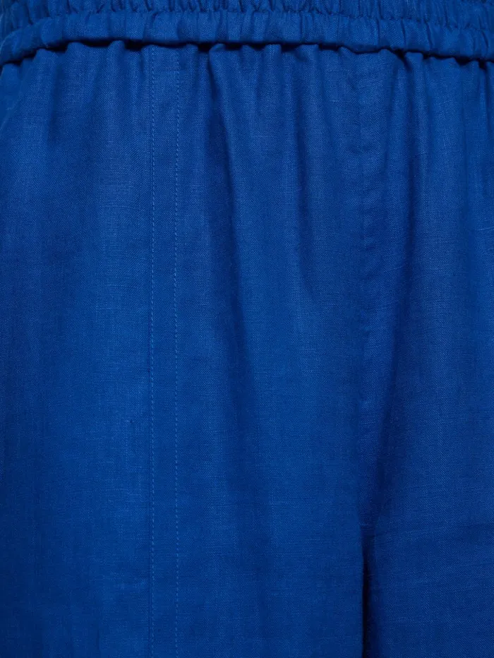 Jigsaw Linen Wide Leg Trouser Blue Women Trousers
