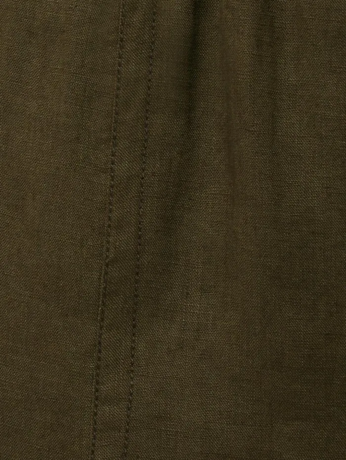 Jigsaw Linen Wide Leg Trouser Dark Green Women Trousers