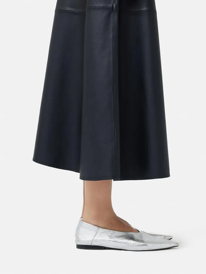 Jigsaw Linnie Flat Pointed Ballerina Silver Women Flats