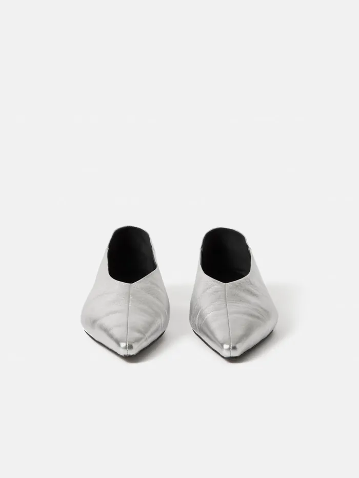 Jigsaw Linnie Flat Pointed Ballerina Silver Women Flats