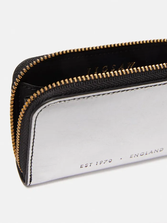 Jigsaw Maddie Leather Small Wallet Silver Women Wallets and Card Holders