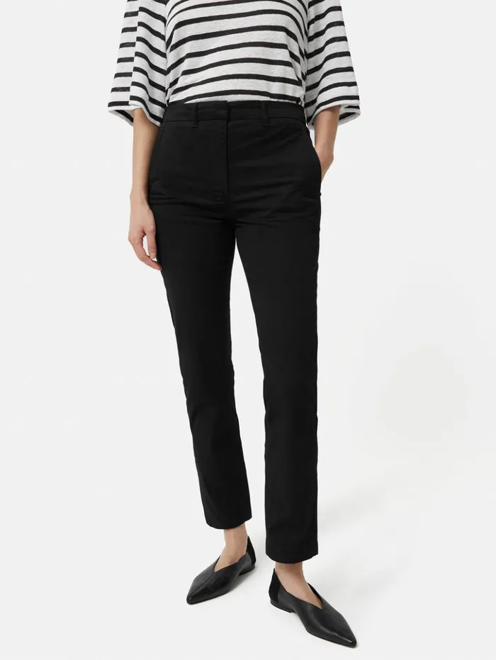 Jigsaw Marden Cotton Chino Black Women Trousers