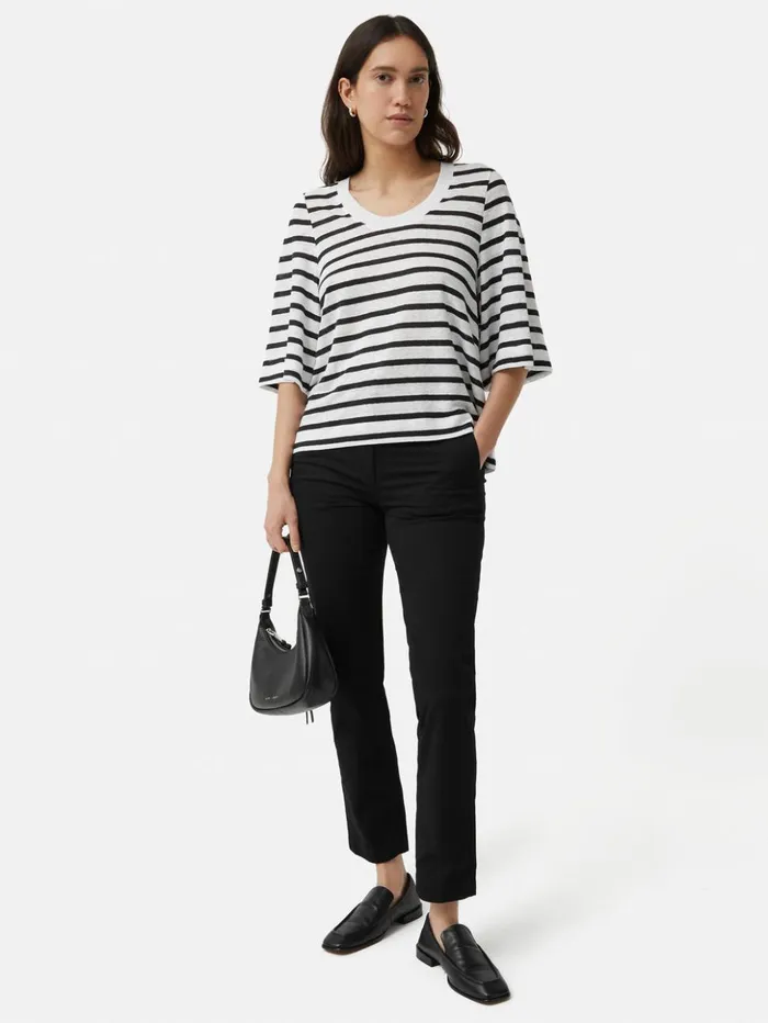 Jigsaw Marden Cotton Chino Black Women Trousers