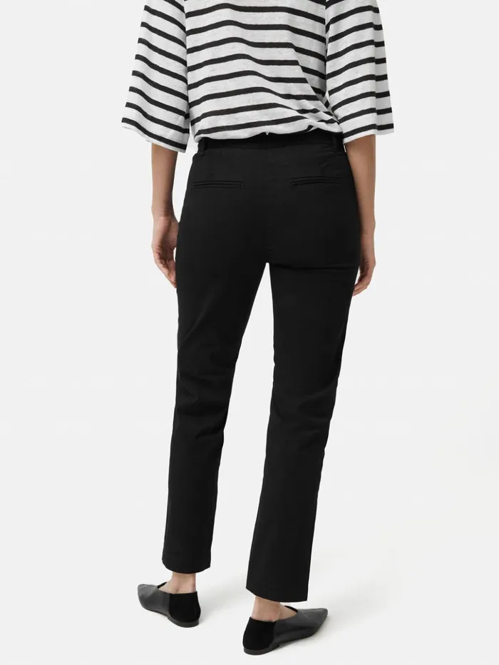Jigsaw Marden Cotton Chino Black Women Trousers