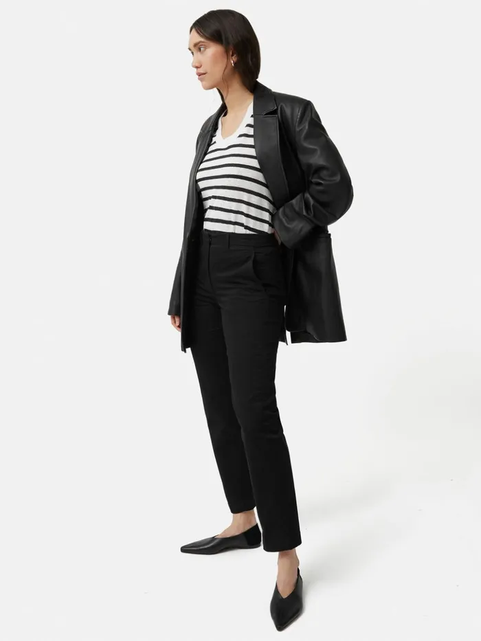 Jigsaw Marden Cotton Chino Black Women Trousers