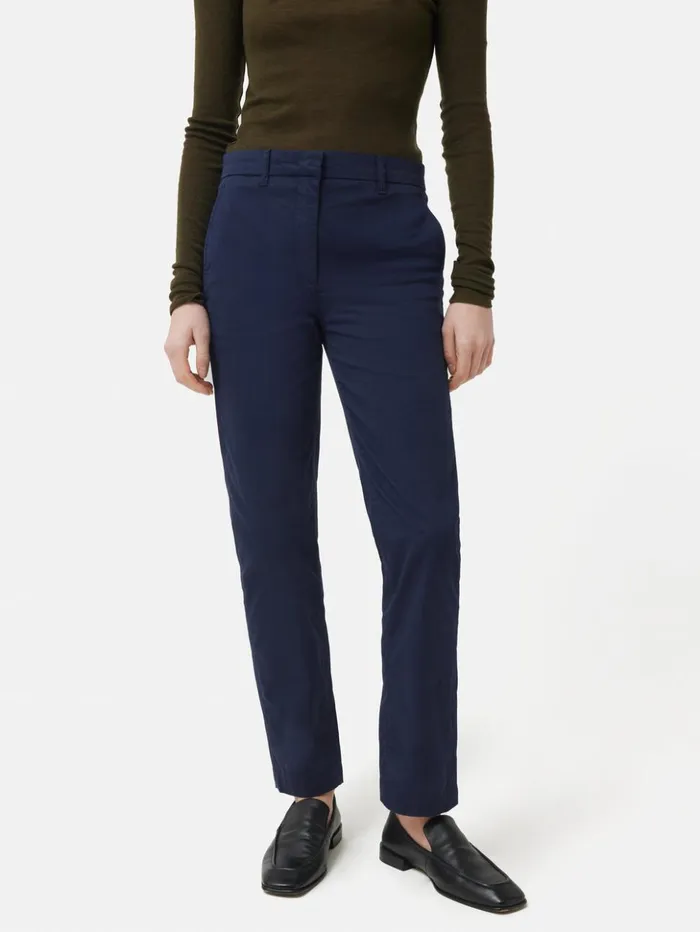 Jigsaw Marden Cotton Chino Indigo Indigo Women Trousers