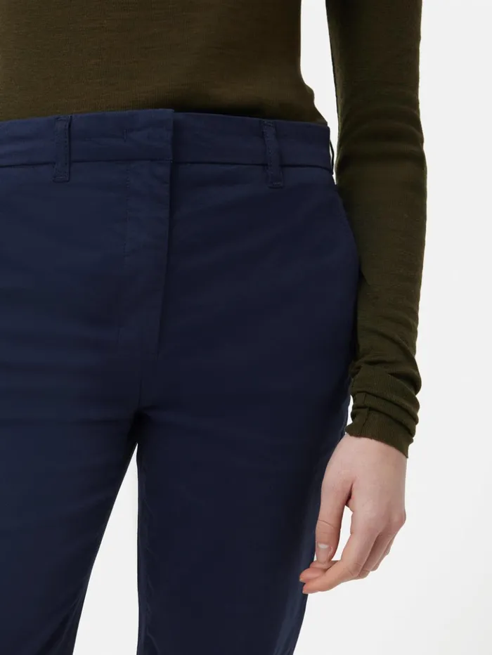 Jigsaw Marden Cotton Chino Indigo Indigo Women Trousers