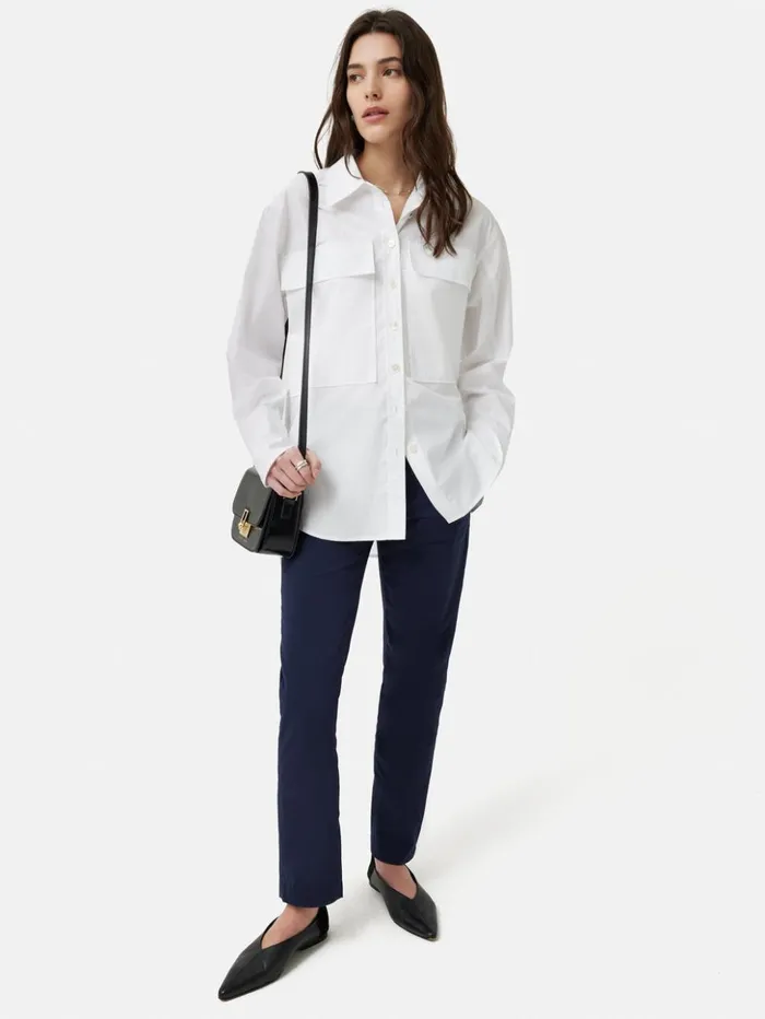 Jigsaw Marden Cotton Chino Indigo Indigo Women Trousers
