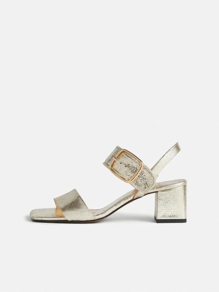 Jigsaw Maybell Metallic Heeled Sandal Gold Women Heels