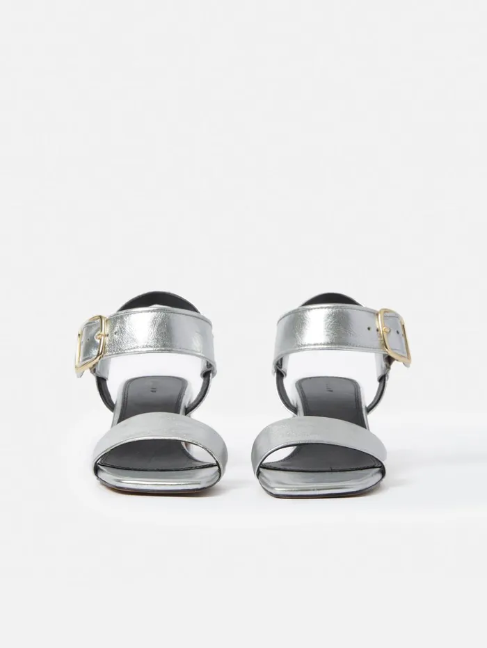 Jigsaw Maybell Metallic Heeled Sandal Silver Women Heels