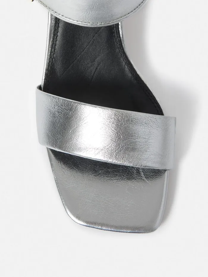 Jigsaw Maybell Metallic Heeled Sandal Silver Women Heels