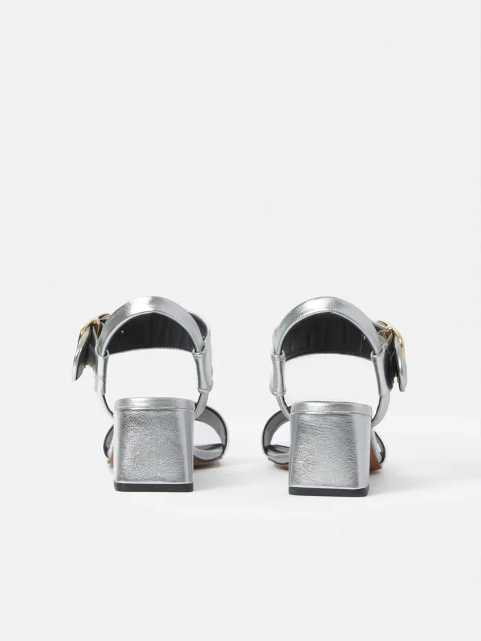 Jigsaw Maybell Metallic Heeled Sandal Silver Women Heels