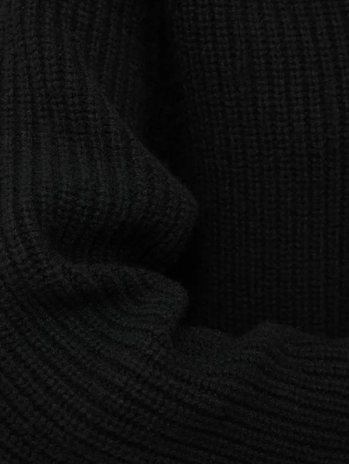 Jigsaw Merino Fishermans Rib Jumper Black Women Knitwear and Cashmere